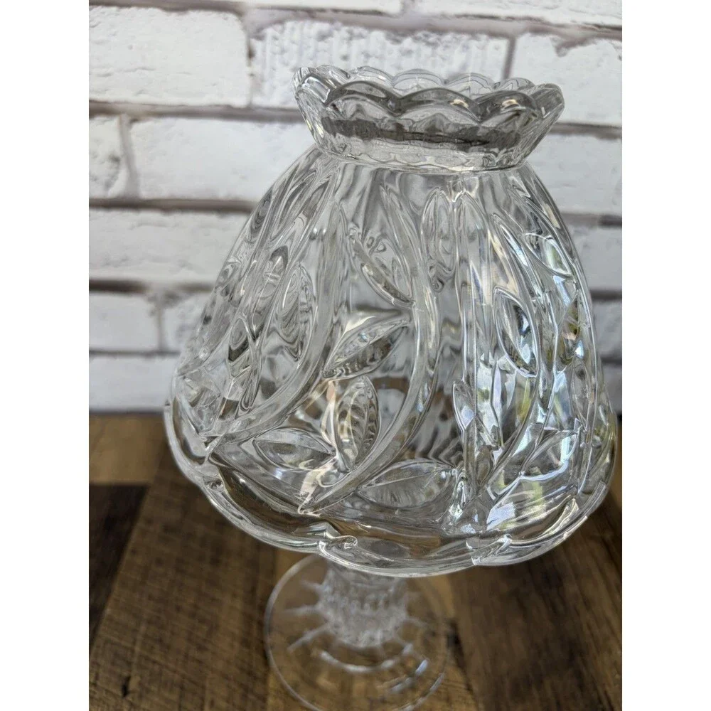 Fifth Avenue Crystal Portico Fairy Lamp Clear Glass Candle Holder 9” Tall